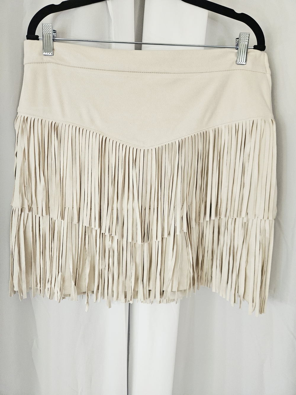 NWT Francesca’s Western Suede Fringe Mini Skirt - Size Large
